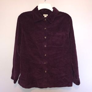 🍁NWT Plum Comfort Corduroy Shirt🍁